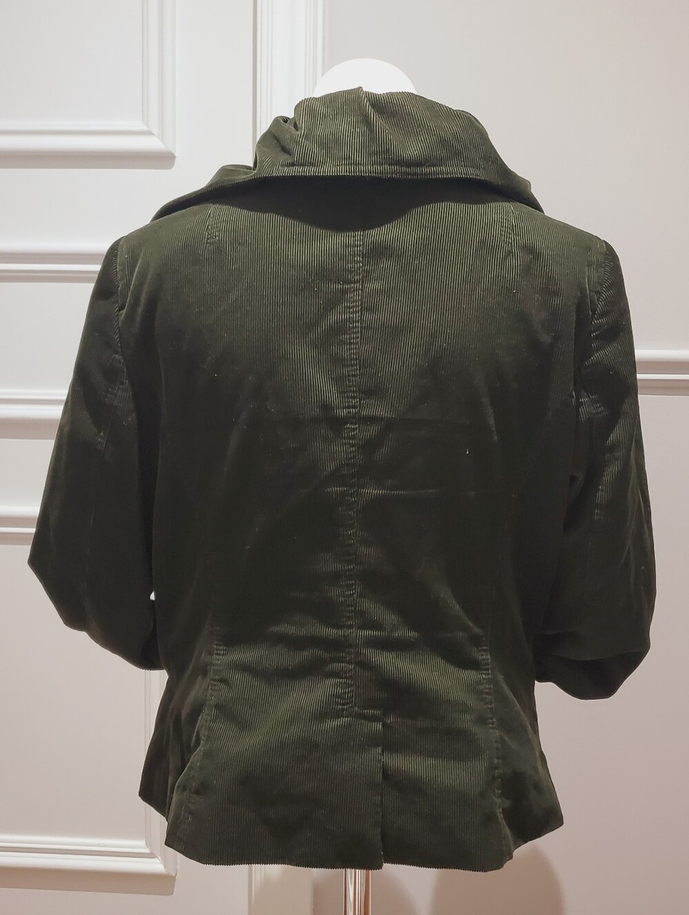 Rena Lange Women's Olive Green Corduroy Button Jacket - Picture 6 of 15